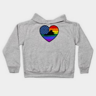 Virginia United States Gay Pride Flag Heart Kids Hoodie